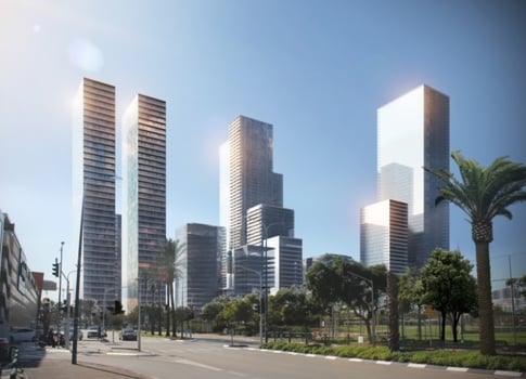 הדמייה מליסרון-אביב יזום קריית שחקים הרצליה, קרדיט: סטודיו 84
